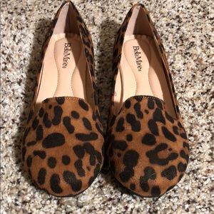 Leopard suede flats